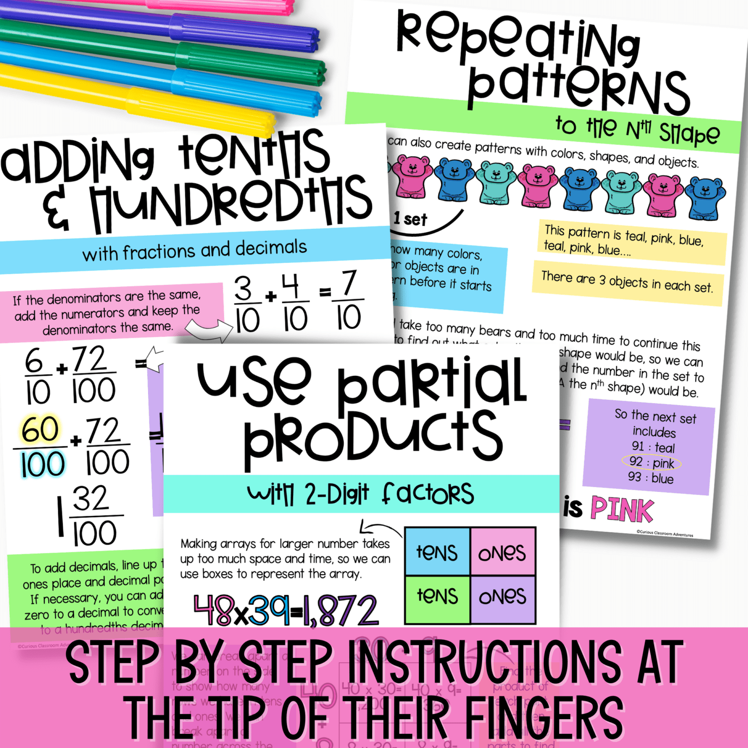 4th Grade Math Anchor Charts And Math Posters Curious Classroom