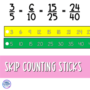 using multiplication charts and skip counting sticks as tips for teaching equivalent fractions