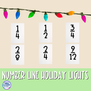 an equivalent fraction number line for Christmas