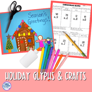 fun activities for math with a Christmas would you rather glyph and craft activity