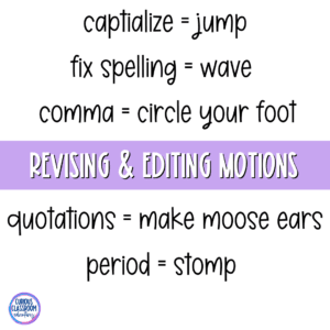 ideas for adding movement to a grammar lesson on revising and editing