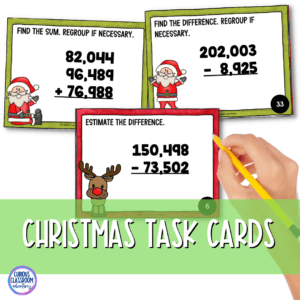 christmas themed task cards