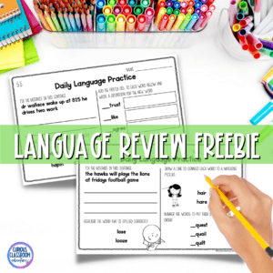 a free download of a daily language review worksheet