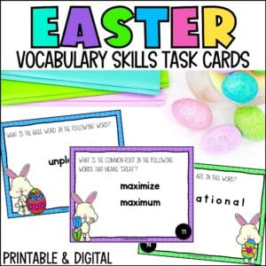 Easter vocabulary Skills task cards