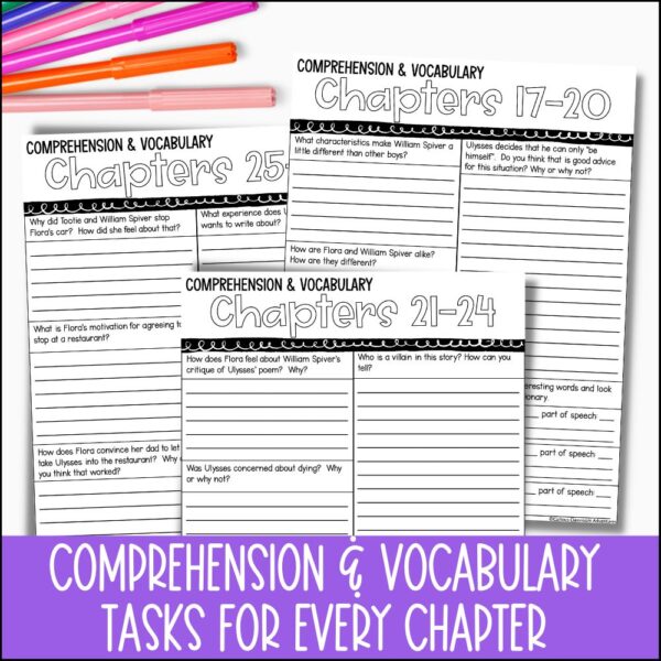 flora and ulysses novel study book comprehension