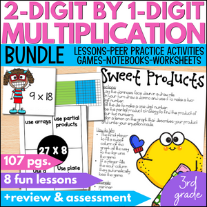 2-digit by 1-digit multiplication activities for 3rd grade math