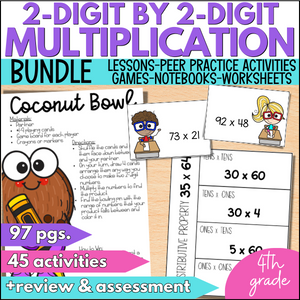 2-digit by 2-digit multiplication lessons for 4th grade math