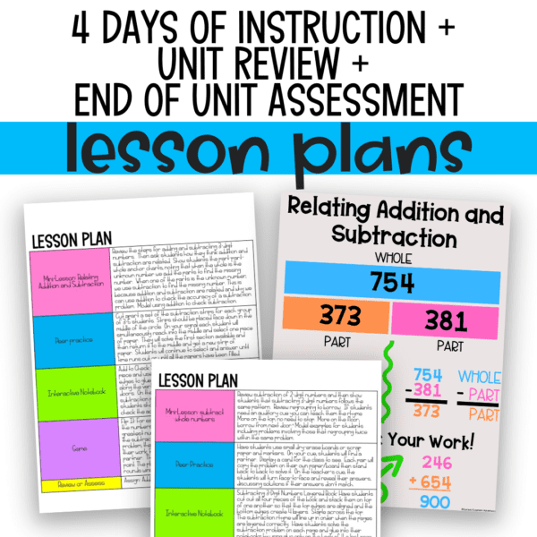 3-digit subtraction lessons for 3rd grade math