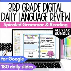 3rd grade digital daily language review ELA warm ups