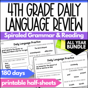 4th grade daily language reviews ELA warm ups