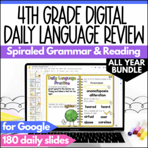 4th grade digital daily language reviews ELA warm ups