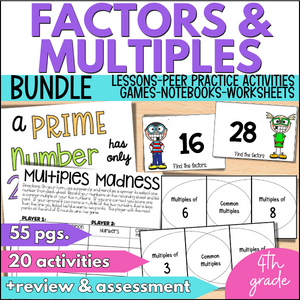 factors and multiples unit for 4th grade math