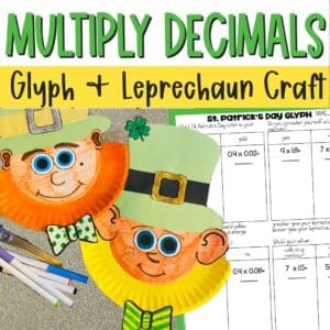 Multiplying Decimals St Patrick's day leprechaun math craft