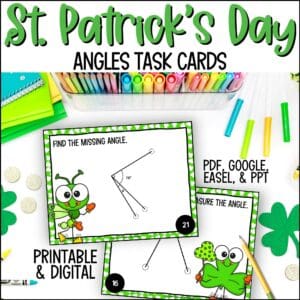 St. Patrick's Day angles task cards