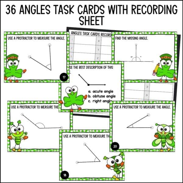 St. Patrick's Day angles task cards