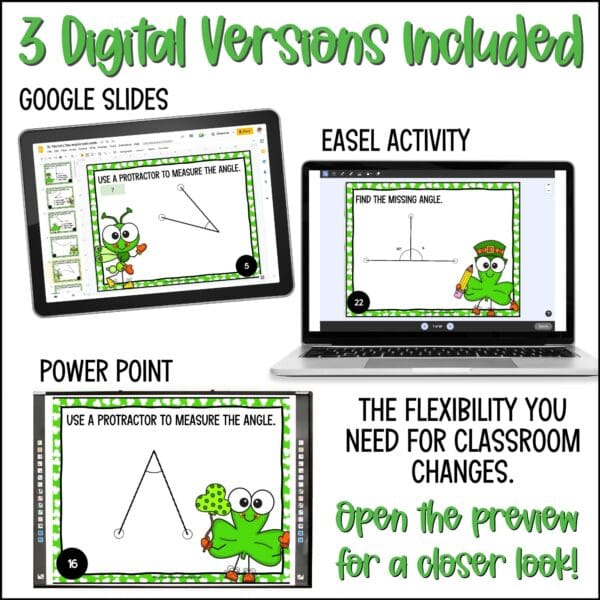 St. Patrick's Day angles task cards