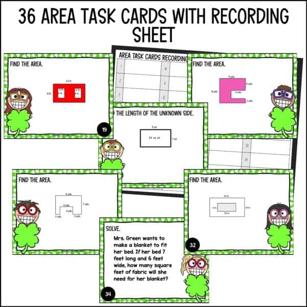 St. Patrick's Day area task cards