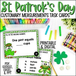 St. Patrick's Day customary measurements task cards