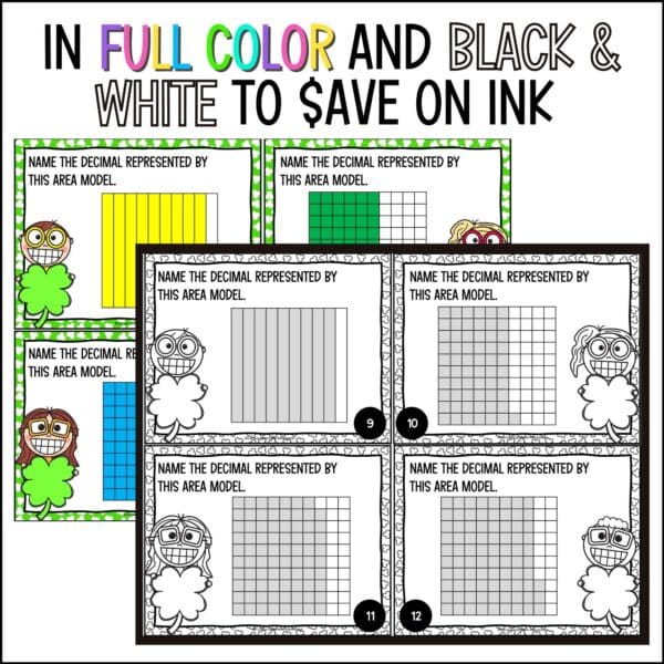 St. Patrick's Day decimals task cards