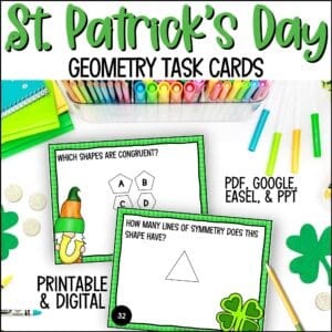 St. Patrick's Day geometry task cards