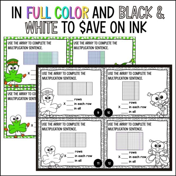 St. Patrick's Day introducing 2-digit by 2-digit multiplication task cards