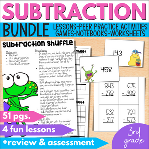 3-digit subtraction lessons for 3rd grade math