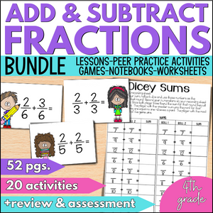 adding and subtracting fractions lessons for 4th grade math