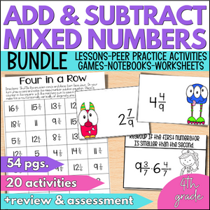 add and subtract mixed numbers lessons for 4th grade math