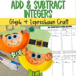 adding and subtracting integers st patricks day leprechaun math craft