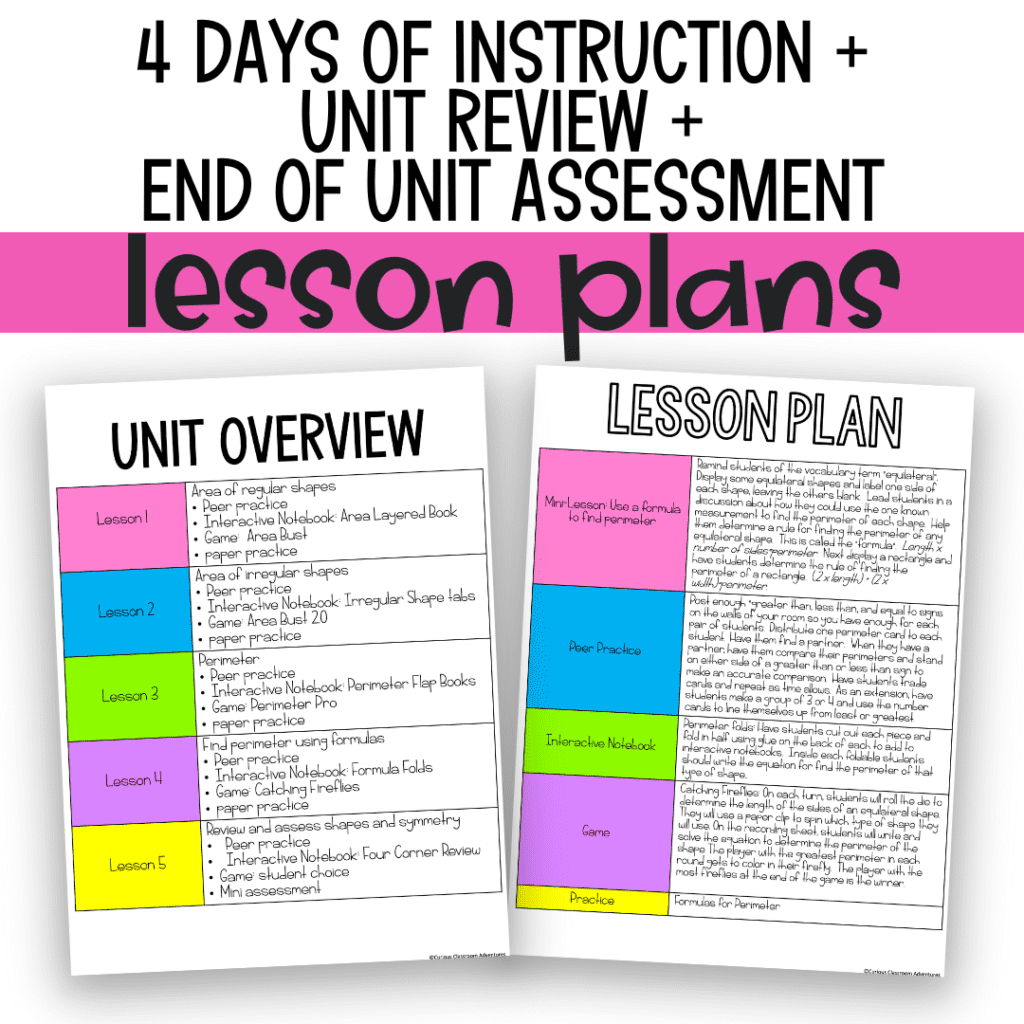 Area and Perimeter Unit - 4th Grade Math - Curious Classroom Adventures