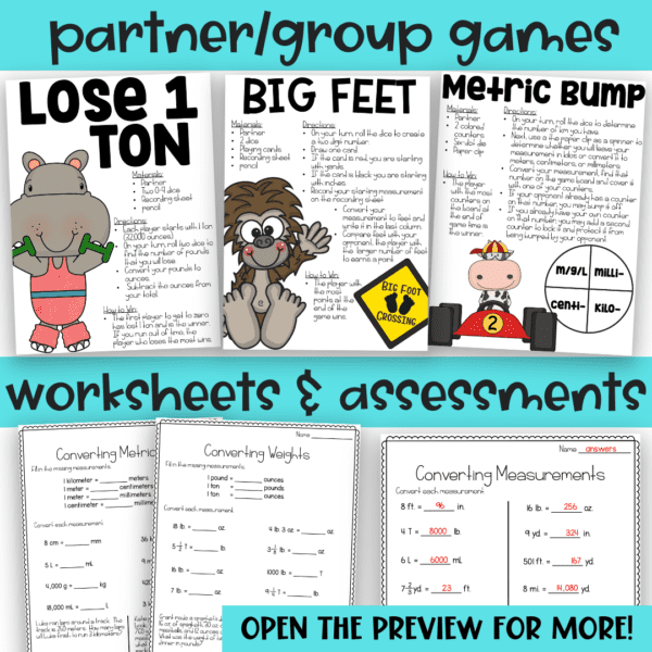 converting units of measurement - 4th grade math unit