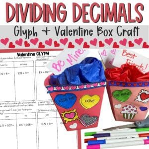 Valentine's Day dividing decimals