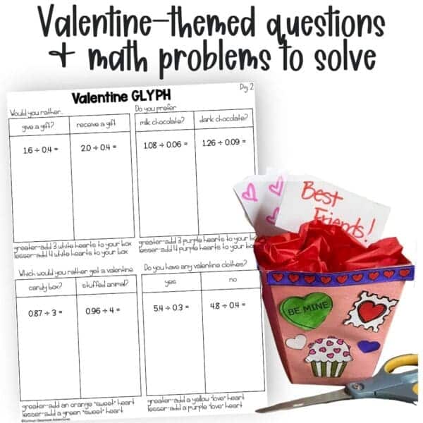 Valentine's Day dividing decimals