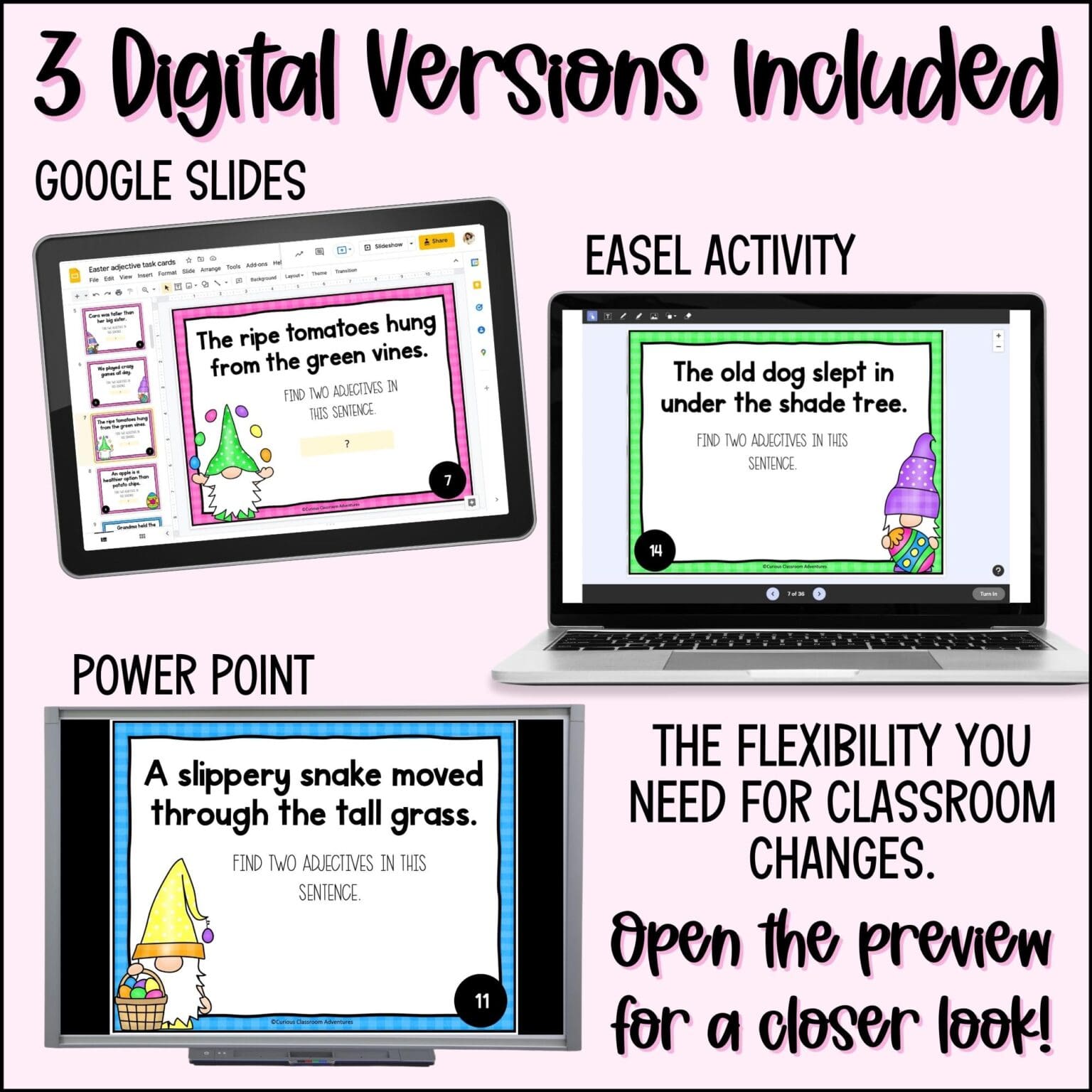 Easter Adjectives Task Cards Curious Classroom Adventures Easter Adjectives Task Cards Curious Classroom Adventures