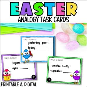 easter analogy task cards for spring