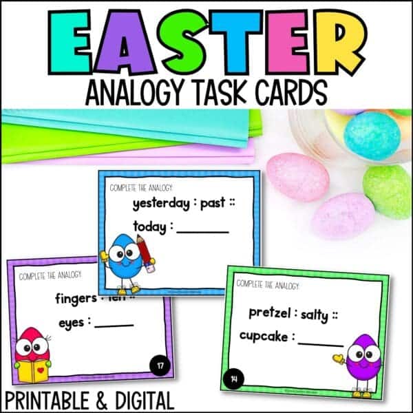 easter analogy task cards for spring