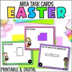 easter area task cards for spring