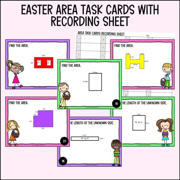 easter area task cards for spring