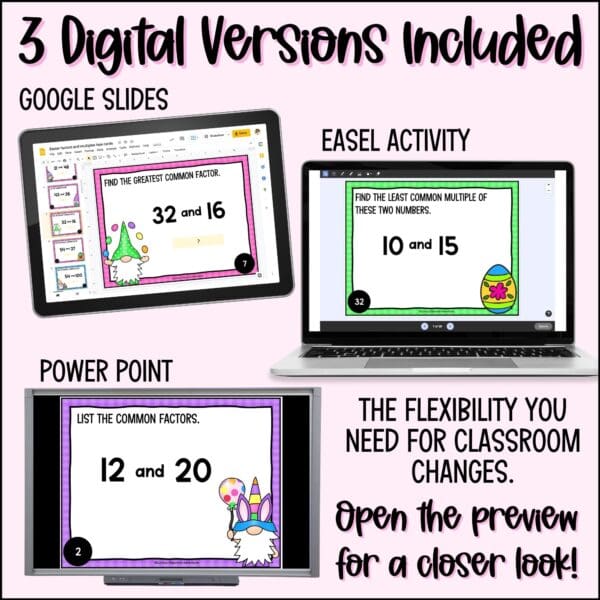 easter factors and multiples task cards for spring