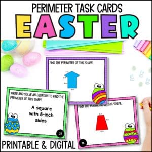 easter perimeter task cards for spring