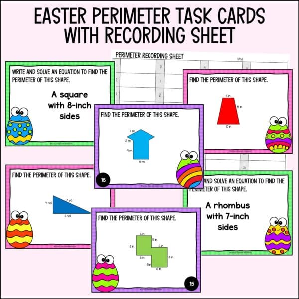 easter perimeter task cards for spring