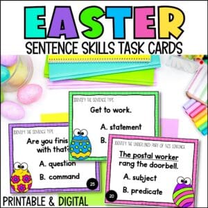 easter sentence skills task cards for spring