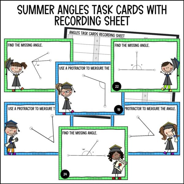 end of year angles task cards summer activities