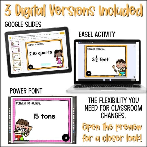 end of year converting measurements task cards summer activities