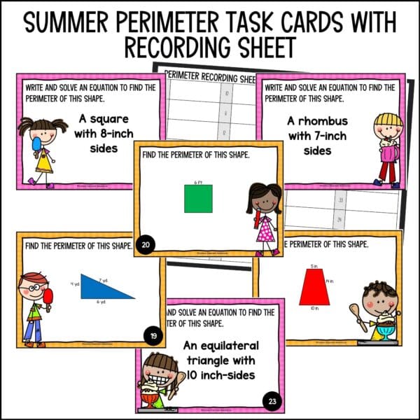 end of year perimeter task cards summer activities