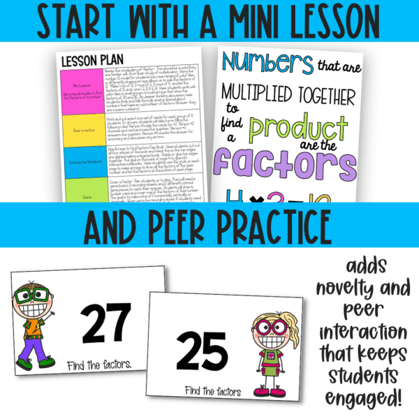 factors and multiples unit for 4th grade math