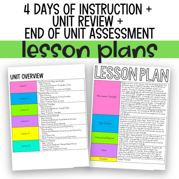 geometry unit lesson plans for 3rd grade