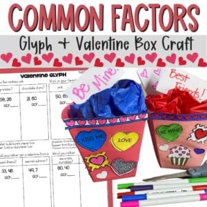 Valentine's Day greatest common factors math glyph