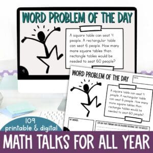 math talks - number talks - word problem of the day