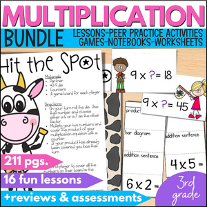 multiplication facts unit for 3rd grade math